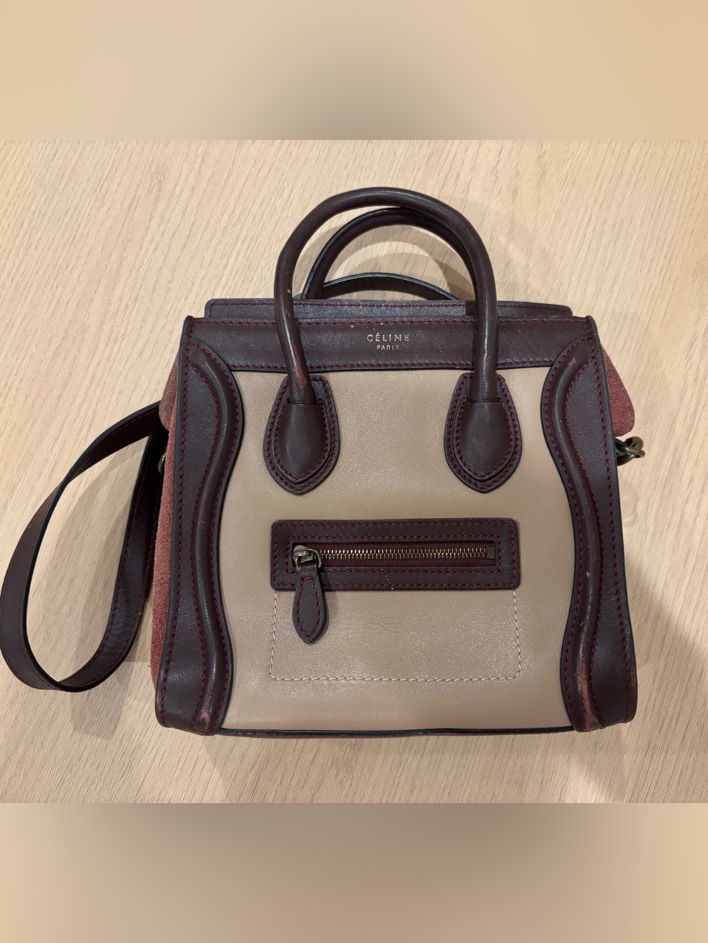 Celine Micro Luggage Leather Crossbody Tote Bag